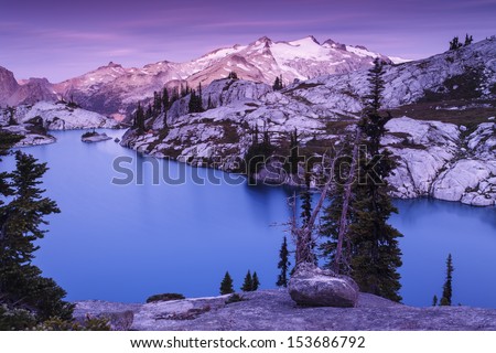 water and mountain in a majestic colors