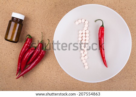 Healthy eating concept. Red chili peppers as good source of vitamins.