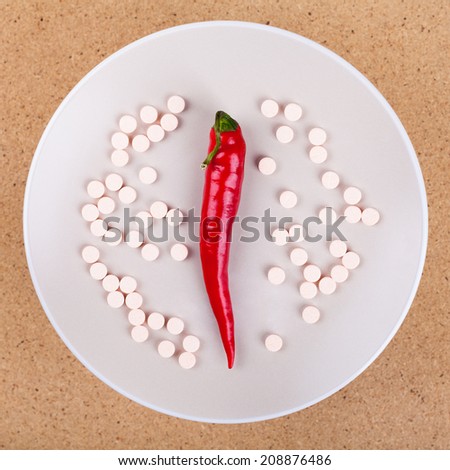 Healthy eating concept. Red chili peppers as good source of vitamins.