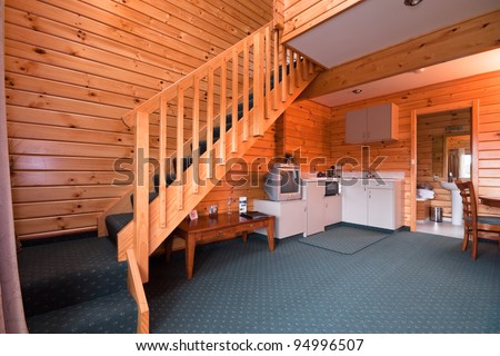 Lodge apartment interior. Fox Glacier Lodge, Fox Glacier, West Coast, South Island, New Zealand.