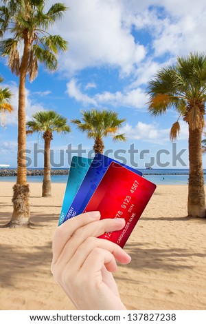 credit cards money  for  holiday vacations concept