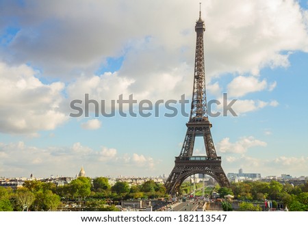 eiffel tour from Trocadero hill Paris France eiffel tour from Trocadero hill Paris France