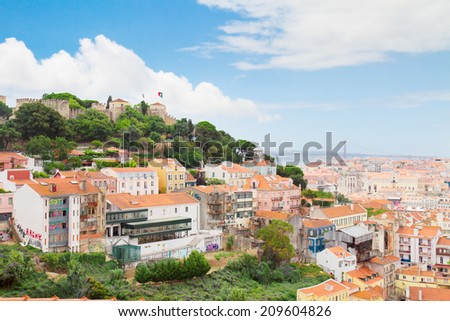 Saint George\'s Castle  and skyline of  Lisbon, Portugal