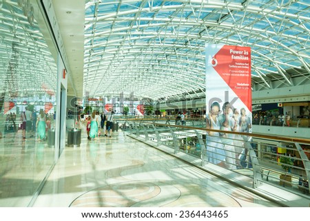 LISBON, PORTUGAL - JULY 22 People in the shopping mall Vasco da Gama in Lisbon on July 22, 2014. Vasco da Gama is one of the biggest shopping centres of Portugal.