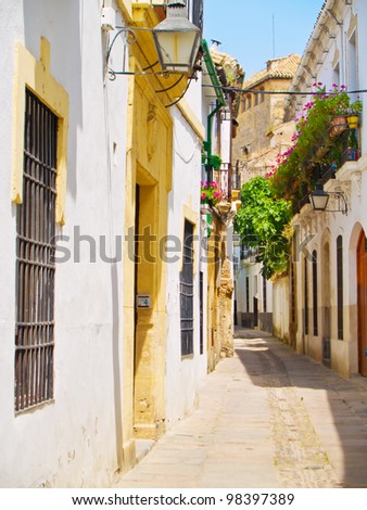 street in old arab district in Cordoba, Spain