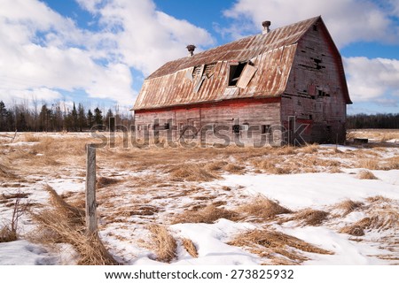 Farm Field Forgotten Barn Decaying Agricultural Structure Ranch Building