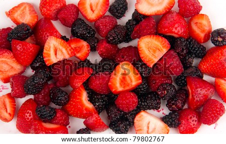 Mixed Berries Fresh Raw Food Fruit Strawberry Raspberry Blackberry