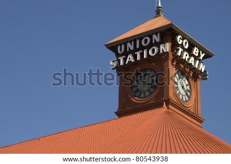 Union Station Train Transportation Complex Building Clock Tower Portland Oregon