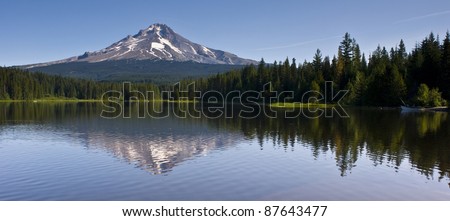Mount Hood Smooth Water Reflection Timberline Trillium Lake Oregon United States