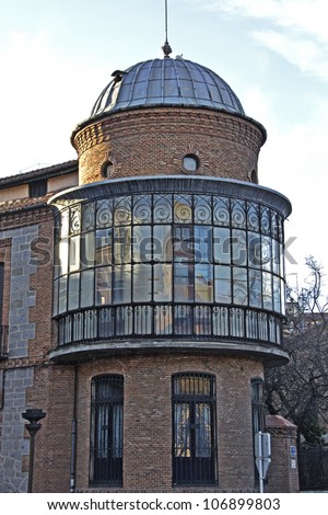 nice old house with glass balcony