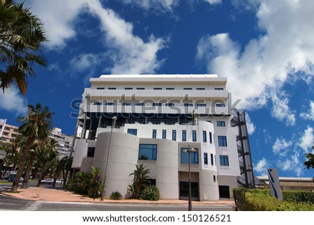 ALICANTE, SPAIN OCT 20: modern architecture in a building with large curved areas on October 20 2012