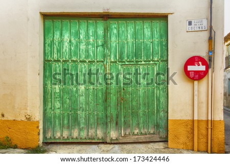 wooden door garage access