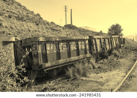 wagons abandoned coal mine