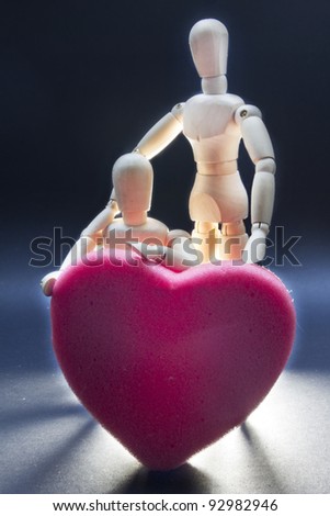 Pair of expressing his love dolls