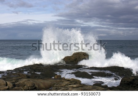Waves in the Atlantic Ocean on a stormy day
