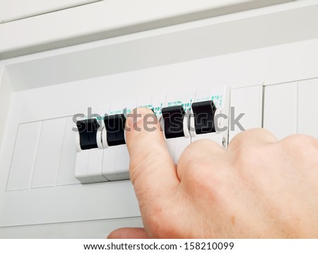 fuse switch on and electrical fuse box