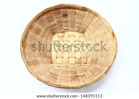 Empty Woven basket on white background
