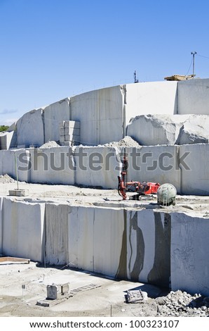view of a granite quarry machinery for stone cutting diamond wire
