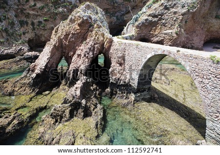 bridge linking the island with the fortification Berlengas, portugal