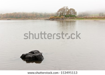 landscape of a lake in autumn in the Community of Madrid