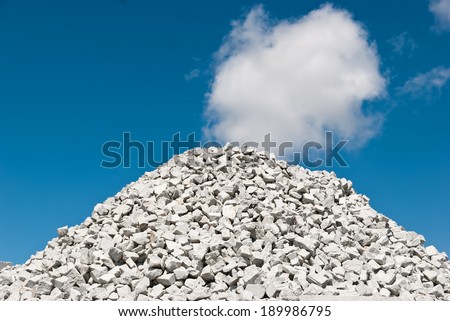 granite stone blocks stacked to be crushed