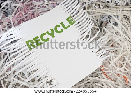 shredded paper documents to recycle