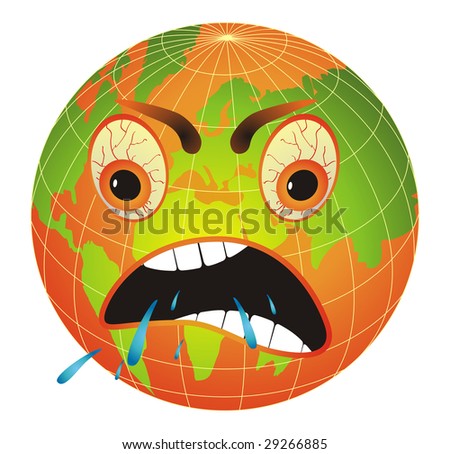 cartoon earth global warming. stock vector : Cartoon