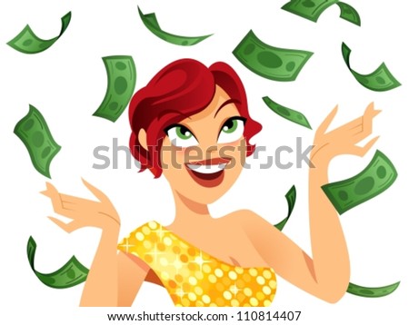 lõng - Mõista-mõista, mis lõng see on? - kuni 31.jaanuar (võitja on tivka) Stock-vector-happy-winner-with-money-flying-around-her-110814407