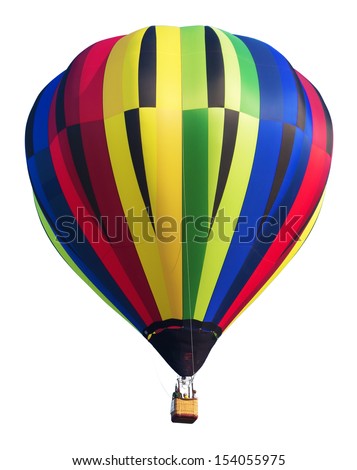 Colorful Hot Air Balloon Isolated on White Background