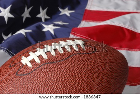 Football with the American Flag in he background
