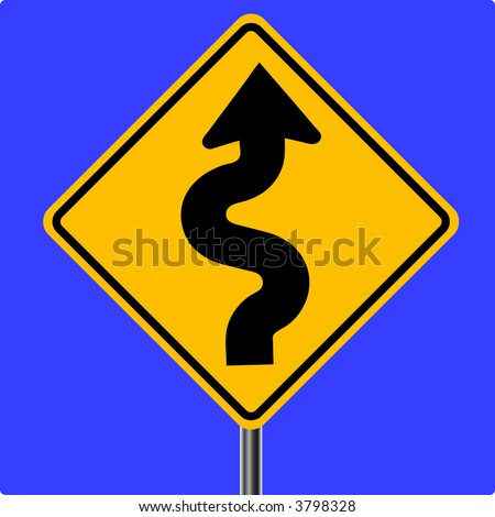 Curves Ahead Traffic Sign - Vector - 3798328 : Shutterstock