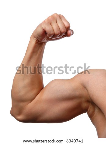 stock photo Close up of man's arm showing biceps