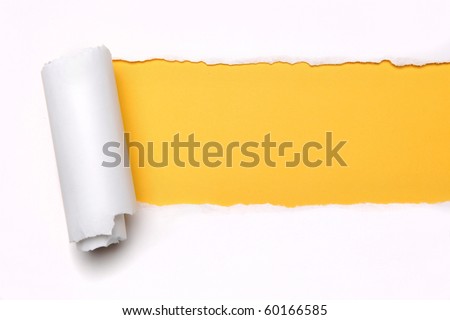 Ripper paper with space for text with yellow background