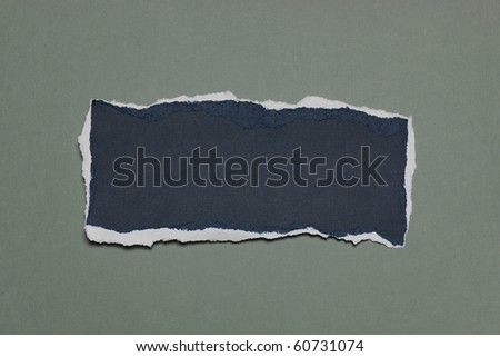 Piece of Rip Paper with white edges against a green background