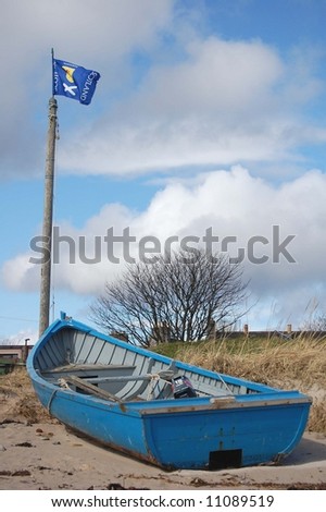 Boat and Scotland flag