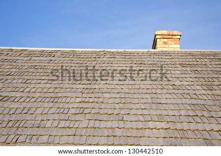ecological wooden farm house roof fragment