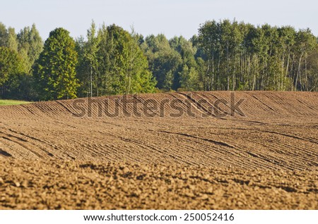 plowed autumn time agriculture farm field soil