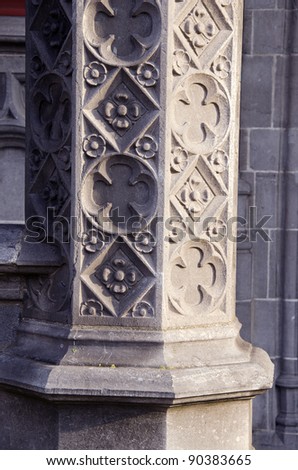 historical and ornamental architecture stone column detail