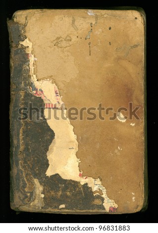 ancient grungy and tattered book cover background