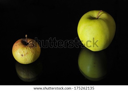 two apples black