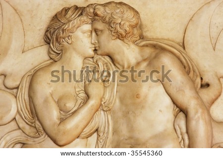 Young couple from The Bargello, also known as the Bargello Palace, Florence, Italy