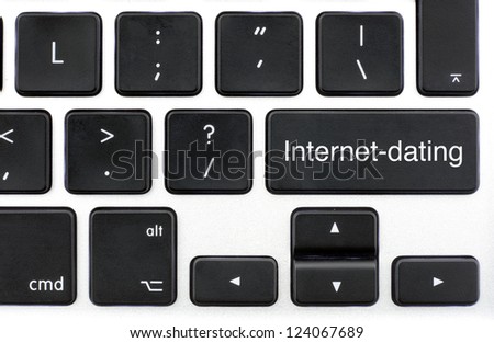 Button with internet dating on the keyboard of a laptop