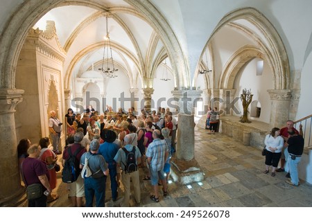 JERUSALEM, ISRAEL - OCT 09, 2014: \'The last supper room\' on mount Zion is the place where Jesus Christ shared his last supper with his disciples