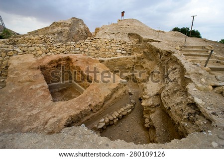 Old ruins in Tell es-Sultan better known as Jericho the oldest city in the world