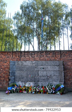 Execution wall between barrack number 10 and 11, before this wall thousands of prisoners are executed