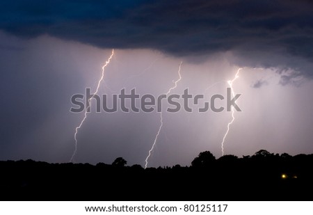 Thunder and lightning at the end of a warm day in the Netherlands