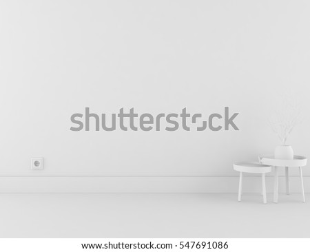 white empty room. Living room interior. Scandinavian interior design. 3d illustration