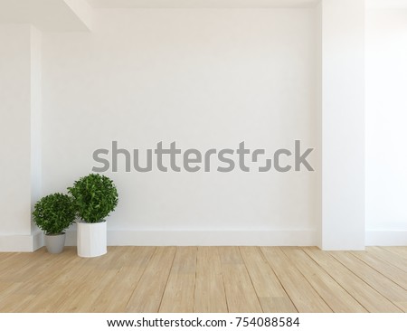White empty scandinavian room interior. Nordic interior. 3d illustration