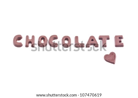 i love chocolate writing with chocolate letters
