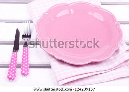empty plate,fork and knife
